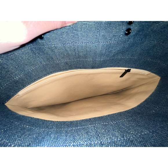 CHANEL Chocolate Bar Hand‎ Ladies Hand Bag 6th Series Denim Blue Vintage - Picture 6 of 12